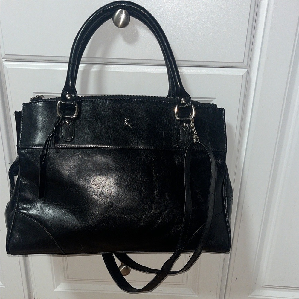 Ashwood Black Leather Women's Satchel